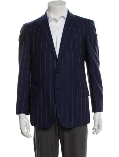 Pre-owned Ovadia & Sons Striped Peacoat In Blue