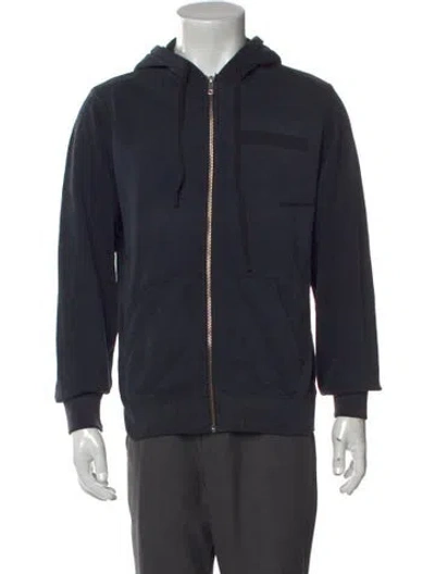 Pre-owned Ovadia & Sons V-neck Long Sleeve Hoodie In Gray