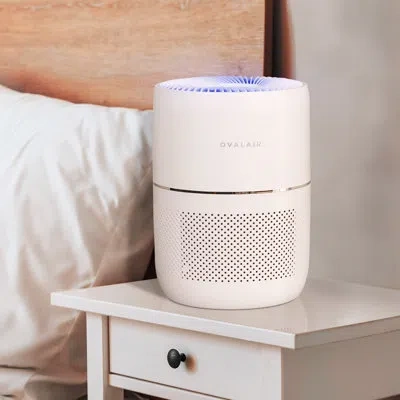 Oval Air 3-stage H13 Smart True Hepa Desk Air Purifier For Rooms Up To 150 Sq. Ft. Reduces Allergies, Asthma, In White