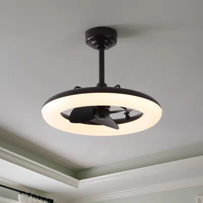 Oval Air Piero Contemporary Minimalist Metal Mobile-app/remote-controlled Dimmable Smart Integrated Led Ceili