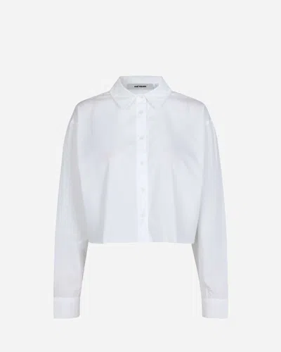 Oval Square Crisp Cropped Shirt In White