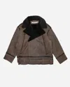 Oval Square Morris Shearling Jacket In Brown