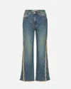 Oval Square River Split Jeans In Blue