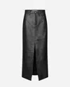 Oval Square Roadie Leather Skirt In Black