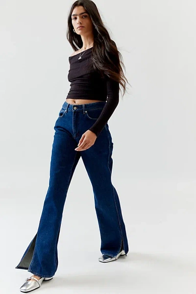 Oval Square Split-hem Jean In Indigo, Women's At Urban Outfitters
