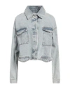 Oval Square Woman Denim Outerwear Blue Size L Organic Cotton In Blue