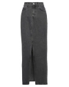 Oval Square Woman Denim Skirt Black Size L Organic Cotton In Black