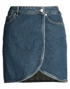 Oval Square Woman Denim Skirt Blue Size L Organic Cotton In Blue