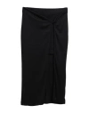 Oval Square Woman Midi Skirt Black Size M Polyester, Metallic Fiber In Black
