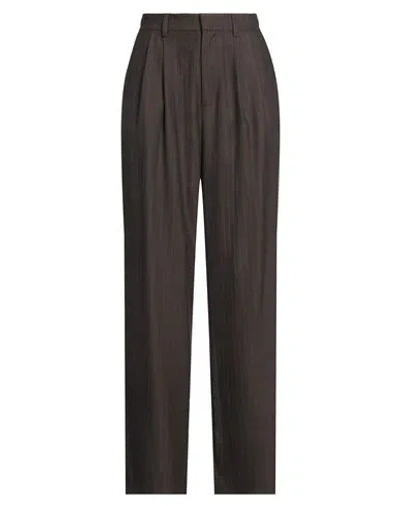 Oval Square Woman Pants Chocolate Brown Size S Recycled Polyester, Viscose, Elastane