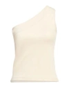 Oval Square Woman Top Beige Size L Cotton, Elastane In Beige