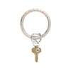 Oventure Leather Big O Key Ring In Champagne Croc In Multi