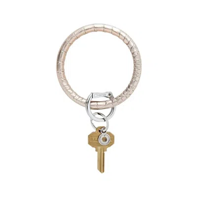Oventure Leather Big O Key Ring In Champagne Croc In Multi