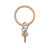 Oventure Leather Big O Key Ring In Mocha Ostrich In Multi