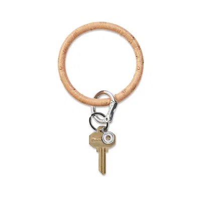 Oventure Leather Big O Key Ring In Mocha Ostrich In Multi