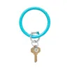 Oventure Leather Big O Key Ring In Peacock In Blue