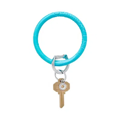 Oventure Leather Big O Key Ring In Peacock In Blue