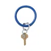 Oventure Leather Big O Key Ring In Sapphire Croc-embossed In Multi