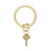 Oventure Leather Big O Key Ring In Solid Gold Rush Croc-embossed In Multi