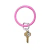Oventure Leather Big O Key Ring In Tickled Pink Lizard In Multi