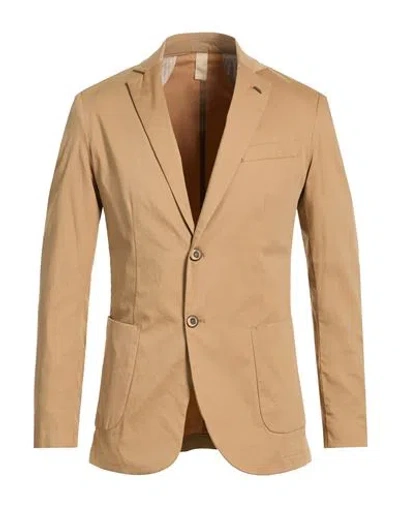 Over-d Over/d Man Blazer Camel Size 44 Cotton, Nylon, Elastane In Neutral