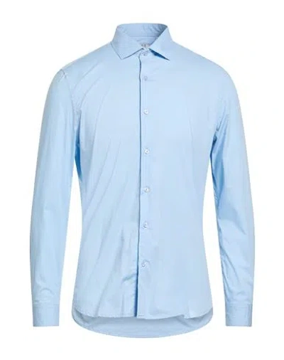 Over-d Over/d Man Shirt Azure Size L Cotton, Elastane In Blue