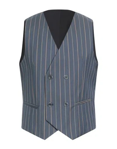 Over-d Over/d Man Tailored Vest Blue Size 44 Polyester, Viscose, Elastane