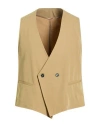 Over-d Over/d Man Tailored Vest Camel Size 42 Polyester, Rayon, Elastane In Brown