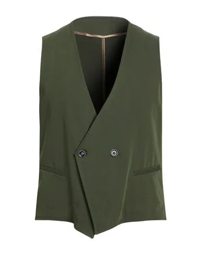 Over-d Over/d Man Tailored Vest Military Green Size 38 Polyester, Rayon, Elastane