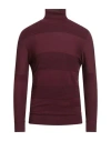 Over-d Over/d Man Turtleneck Burgundy Size Xxl Viscose, Nylon In Red