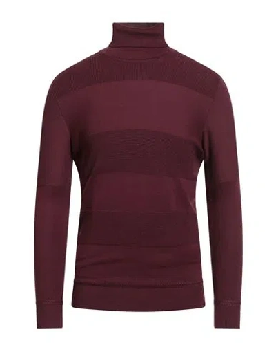 Over-d Over/d Man Turtleneck Burgundy Size Xxl Viscose, Nylon In Red