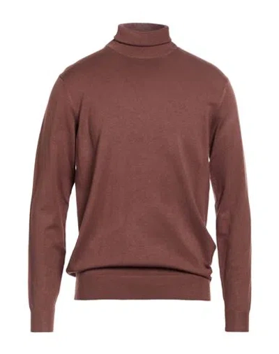 Over-d Over/d Man Turtleneck Chocolate Brown Size Xxl Viscose, Nylon