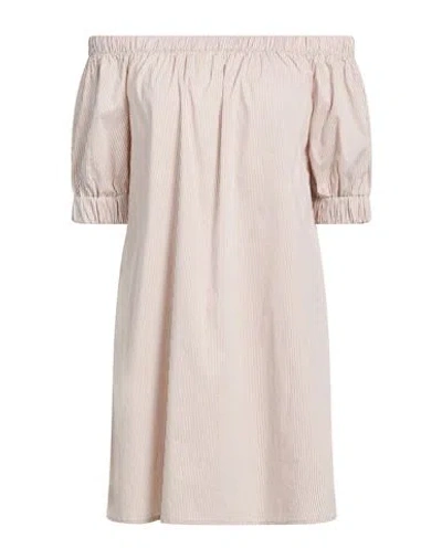 Over-d Over/d Woman Mini Dress Beige Size S Cotton, Polyamide, Elastane In Gray