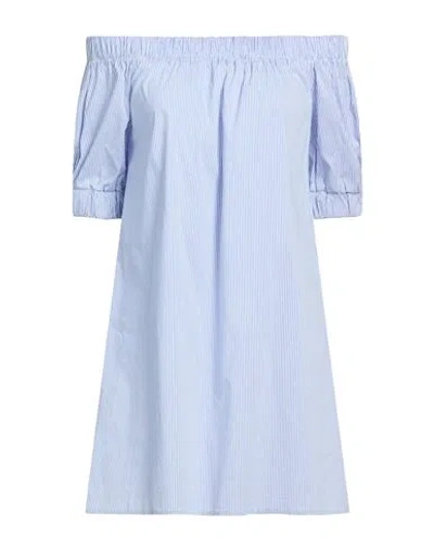 Over-d Over/d Woman Mini Dress Light Blue Size Xs Cotton, Polyamide, Elastane