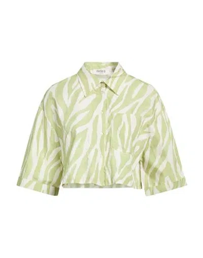 Over-d Over/d Woman Shirt Light Green Size M Cotton