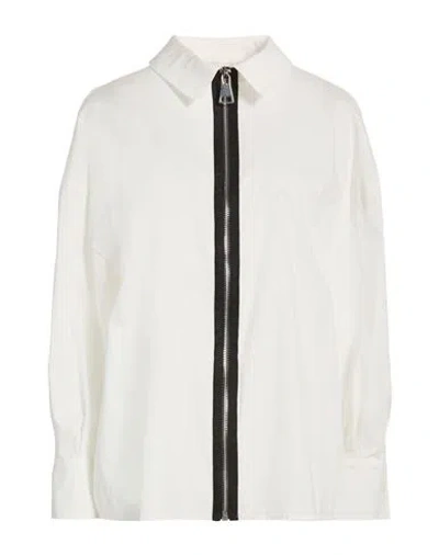 Over-d Over/d Woman Shirt White Size 6 Cotton, Polyamide, Elastane