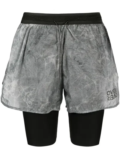Over Over Layered Drawstring Shorts In Black