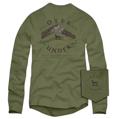 Over Under Men's Custom Built Long Sleeve Tee In Moss In Pink