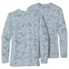 Over Under Men's Tidal Tech Water Camo Redfish Long Sleeve Shirt In Pearl Grey In Multi