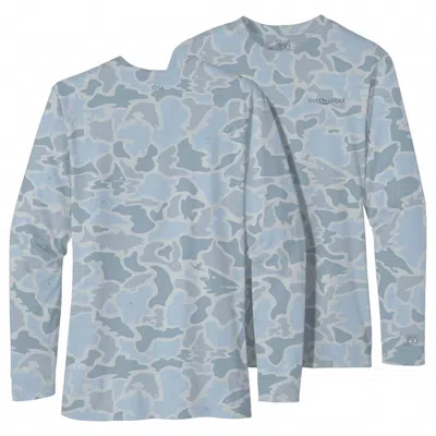 Over Under Men's Tidal Tech Water Camo Redfish Long Sleeve Shirt In Pearl Grey In Multi