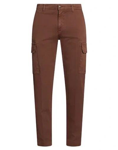 Over-d Over/d Man Pants Brown Size 36 Cotton, Elastane