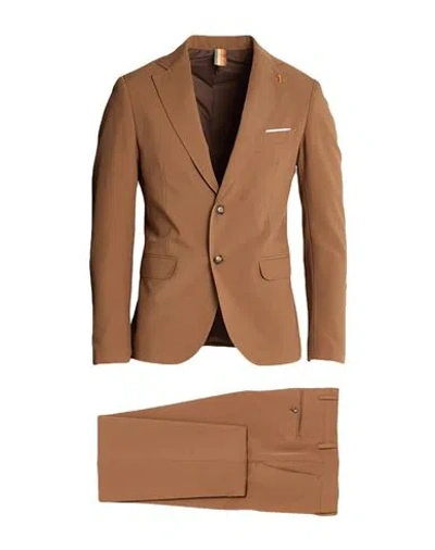 Over-d Over/d Man Suit Camel Size 36 Polyester, Viscose, Elastane In Brown