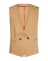 Over-d Over/d Man Tailored Vest Sand Size 36 Polyester, Viscose, Elastane In Brown