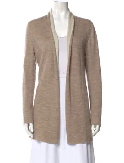 Pre-owned Overland Baby Alpaca Open Front Sweater In Neutral