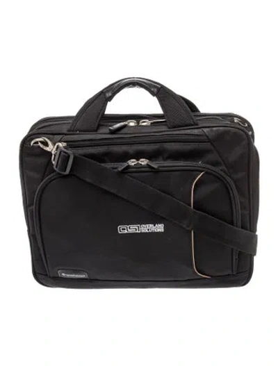 Pre-owned Overland Canvas Briefcase In Black