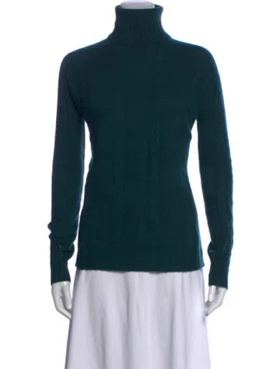 Pre-owned Overland Cashmere Turtleneck Sweater In Green