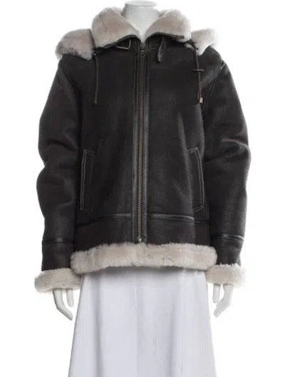 Pre-owned Overland Eel Skin Parka In Gray