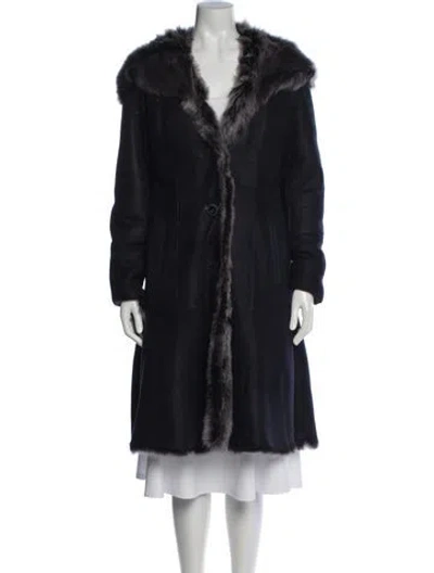 Pre-owned Overland Faux Fur Coat In Blue