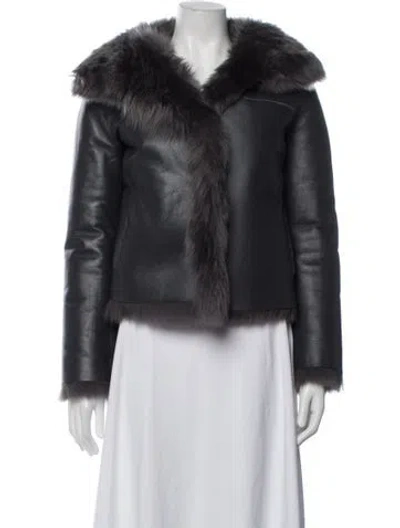 Pre-owned Overland Faux Fur Jacket In Grey
