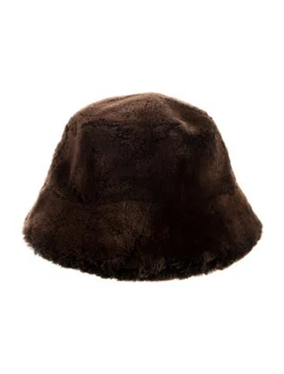 Pre-owned Overland Fur Bucket Hat In Brown